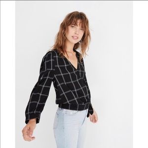 Madewell Grid Wrap Top